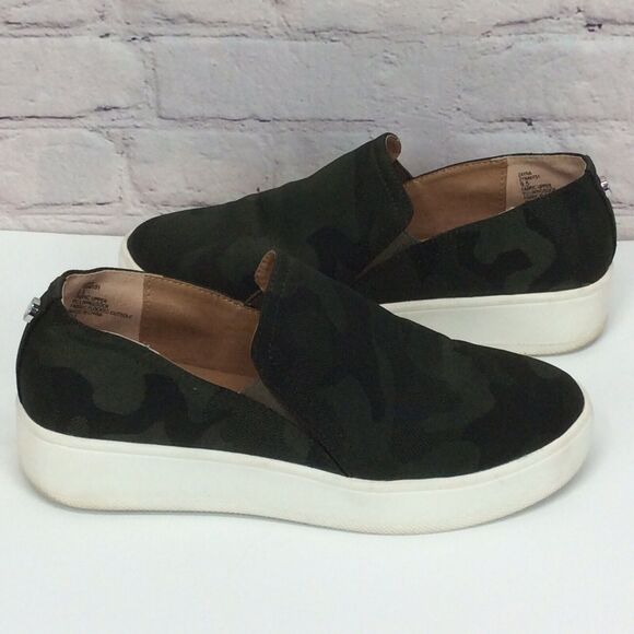 Steve Madden Zayna Platform Shoes Womens Size 9.5 Green Camo Slip On Walking - Picture 8 of 9